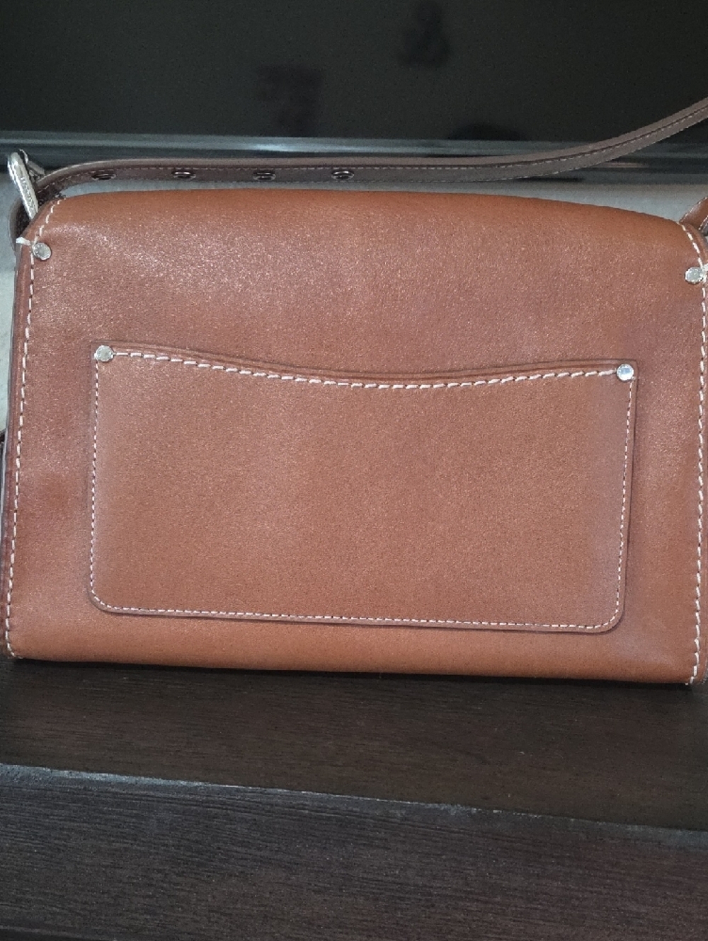 Coach Wester Tabby, Saddle Color Leather Shoulder Bag with Silver Hardware - Picture 4 of 16